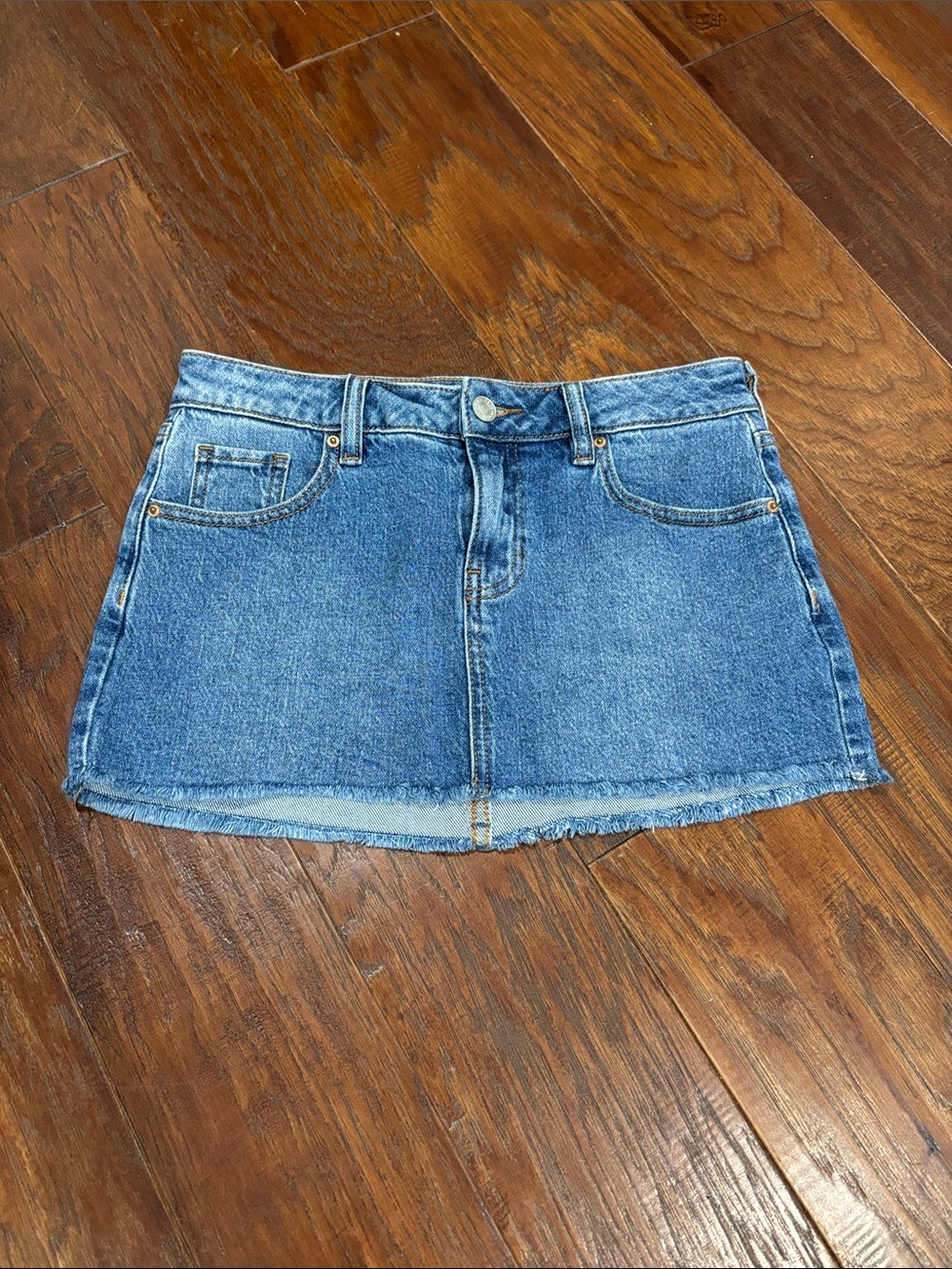 PacSun Blue Denim Mini Skirt with Raw Hem